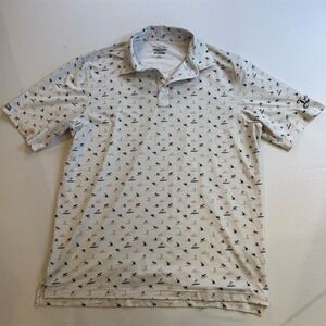 Straight Down Men's Golf Polo Shirt L Dog‎ Print Short Sleeve Multicolor